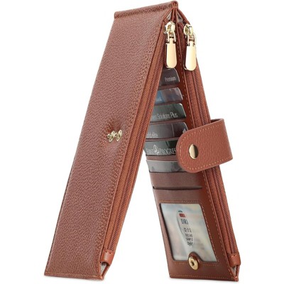 BEAFUP Women’s Wallet,RFID Blocking Leather Bifold Wallet–Large Capacity Multi-Card Purse with Zipper Pocket,for Daily Use & Travel