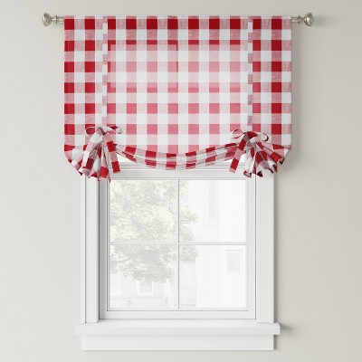 63"x42" Balloon Shade Light Filtering Curtain Panel Red - Threshold™