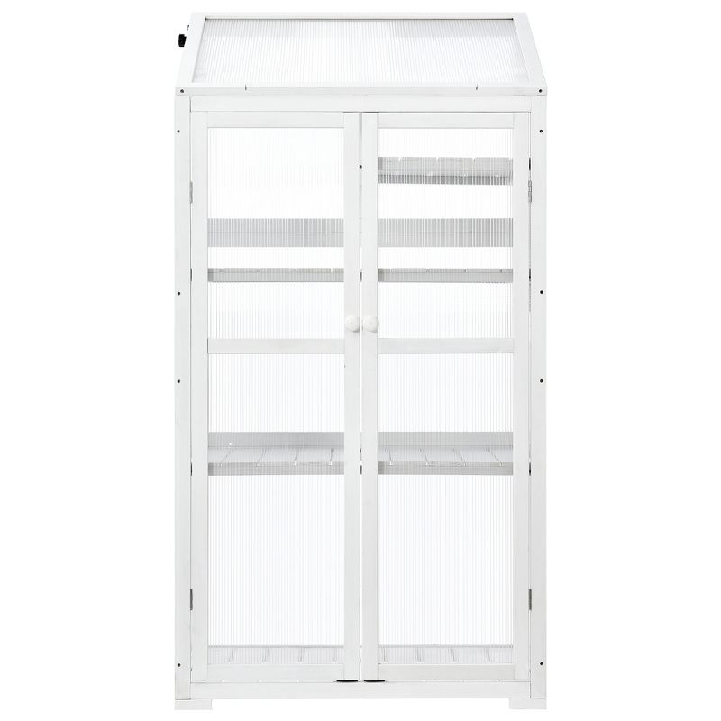 62" H Wood Large Greenhouse, Balcony Portable Cold Frame with Wheels and Adjustable Shelves for Outdoor Indoor Use - ModernLuxe, 4 of 14