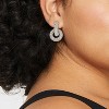 Casted Stone Double Hoop Post Earrings - Clear - 2 of 3