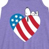 Girls' - Peanuts - Snoopy On Flag Heart Graphic Sleeveless Aline Dress - 2 of 4