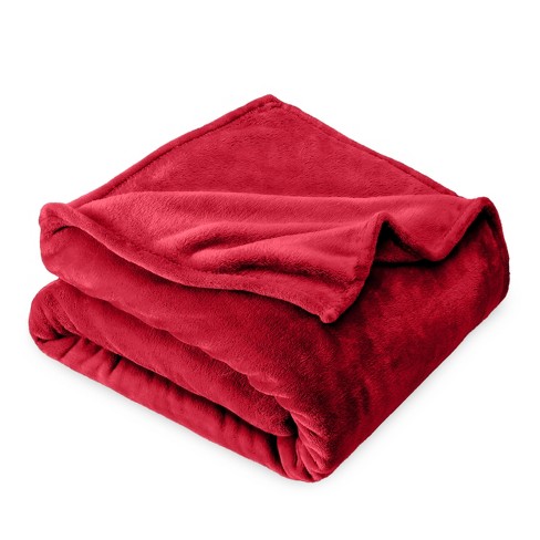 Red Microplush Full/Queen Fleece Blanket by Bare Home