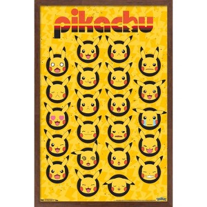 Trends International Pokémon - Pikachu Faces Framed Wall Poster Prints - 1 of 4