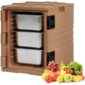 Insulated Food Pan Carrier, 82Qt Capacity, Stackable Hot Box, Elastic Side Handles and Bucklesles - 1 of 4