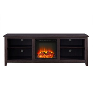 NicBex 70 Inch Fireplace TV Stand for TV Up to 80",Modern Enterainment Center with Electric Fireplace Insert to Add Warmth for Living Room,Espresso - 1 of 4