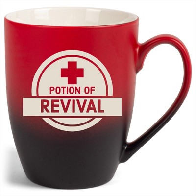 100 North Magic Potion 10 Ounce Red and Black Two Toned Ombre, Comfortably Fits Your Hands, Ceramic Tea Coffee Cup Mug, Potion of Revival