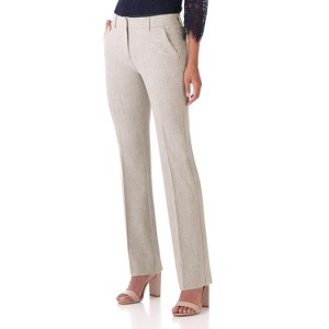 Rekucci Women's Smart Stretch Straight Leg Dress Pants with Zipper Closure – Office to Evening Wear - Dove Grey Heather, 14 - 1 of 4