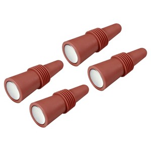 Unique Bargains Silicone Unbreakable Reusable Beverage Wine Caps 4 Pcs - 1 of 3