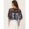 Allegra K Women's Sequin Beaded Bridal Cover-Up Evening Cape Flapper Bolero - 4 of 4
