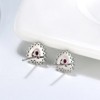 Heart Shape Stud Earrings for Women Blue Green Cz Ginger Lyne Collection - 4 of 4