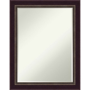 Amanti Art Signore Bronze Petite Bevel Wood Bathroom Wall Mirror 28.25 x 22.25 in. - 1 of 4