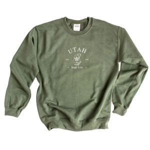 Simply Sage Market Embroidered Utah Sego Flower Sweatshirt - 1 of 4