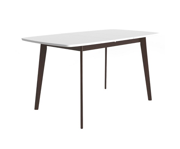 Aldo Extension Dining Table - White and Walnut - Aeon