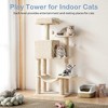 Lyngins 44 Inch Multi-Level Cat Tree Tower, Interactive Cat Tower with Cat Scratching Post & Hammock, Cat House for 2-3 Cats (Includes Cat Toys) - 3 of 4