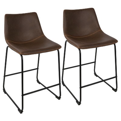 Set of 2 26" Duke Industrial Counter Height Barstools - Lumisource