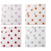 Bacati - Stars Girls Swaddling Muslin Blankets of 4 (Pink, Orange,Red,Gray) - 3 of 4