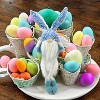 HomeRoots 20" Blue and White Fabric Rabbit Easter Standing Gnome Tabletop Sculpture - 4 of 4