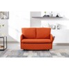 NicBex Linen Fabric Loveseat Sofa Modern Convertible Sleeper Sofa Bed with 2 Pillows and Side Pockets for Living Room,Orange - 2 of 4
