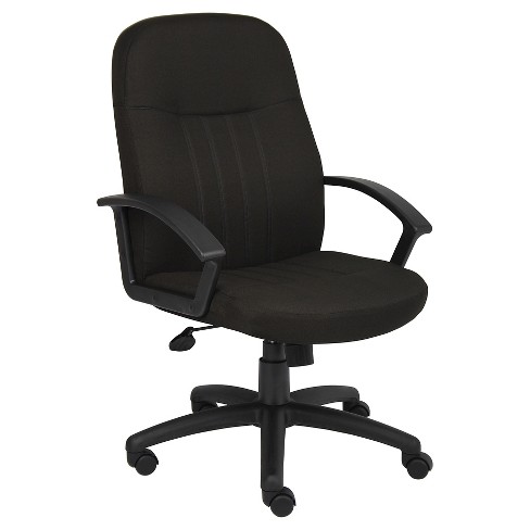 Black Mid Back Padded Office Chair 28 x 23.5 x 37.25-40.5