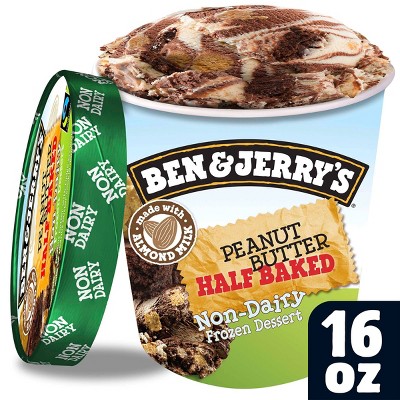 Ben & Jerry's Vegan Ice Cream Peanut Butter Half Baked Frozen Dessert - 16oz