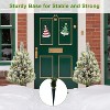 2-Pack 24-Inch Pre-Lit Potted Outdoor Christmas Trees with Warm Lights, Berries & Pine Cones, Small Pathway/Porch Xmas Decor - 4 of 4