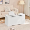 USIKEY 39.4” Toy Chest, Toy Box for living room, Storage Chest with 2 Safety Hinges, Lift Top Storage Bench, for Bedroom, Entryway, White - 3 of 4