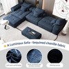 Whisen Modern Oversized Modular Sectional Sofa with 2 Ottoman, 2 Seat Sparkling Chenille Fabric and 4 Pillows, 4-Piece DIY Combination - 4 of 4