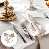 Unique Bargains Napkin Rings Ribbon Bow Alloy Gold Tone White 1 Pc - 2 of 3