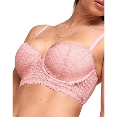 Adore Me Women's Nymphadora Balconette Bra 32A / Coral Blush Pink.