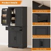 72 Inch Tall Pantry Storage Cabinet, Kitchen Pantry Cabinet with Drawer,Adjustable Shelves, Large Kitchen Pantry for Living Room - 4 of 4