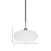 Toltec Lighting Paramount 1 - Light Pendant in  Matte Black/Brushed Nickel with 13" White Muslin Shade - 2 of 2