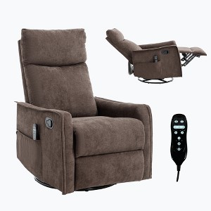 TIRAMISUBEST 3-Mode Fabric Heated Massage Manual Recliner Swivel Rocker Reclines Up to 155 Degrees and Features 8 Vibration Nodes - 1 of 4