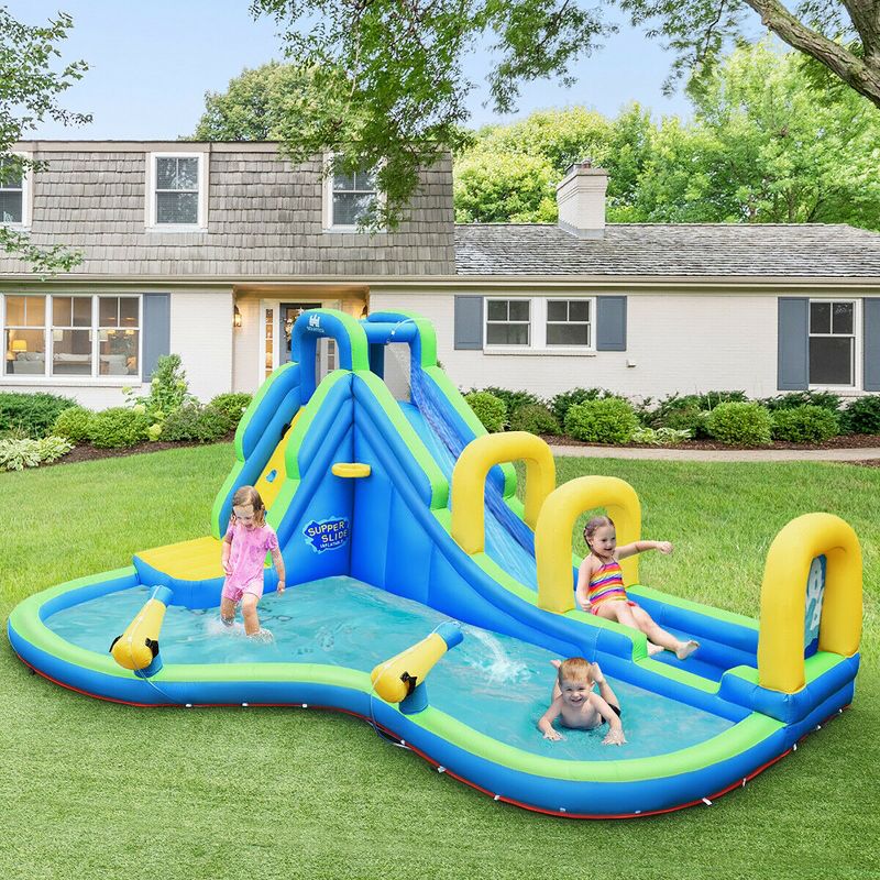Costway Inflatable Water Slide Kids Bounce House Castle Splash Pool Without Blower, 4 of 11
