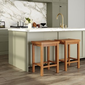Now Furniture 24" Counter Stool, Wooden Backless Bar Height Kitchen Stool - 1 of 4