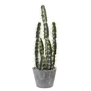 Nearly Natural Decorative Cactus Garden with Cement Planter: Indoor Faux Saguaro, Tabletop Display - 1 of 4