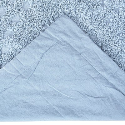 Blue Cotton Tufted Floral Euro Sham