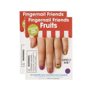 Wrapables Fingernail Friends Colorful Nail Stickers Scented Nail Stickers Nail Art for Children, Fruits Scratch & Sniff (50 Stickers) - 1 of 1