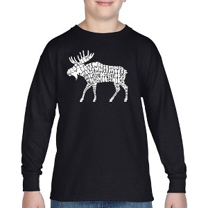 LA Pop Art Boy's Word Art Long Sleeve - Moose - 1 of 4