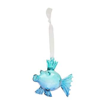 Beachcombers Glass Blue Fish Ornament