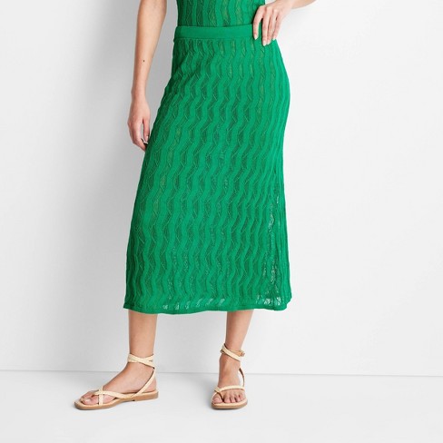 Women's Lace Sweater Maxi Skirt - Future Collective™ with Jenee Naylor  Green XXS