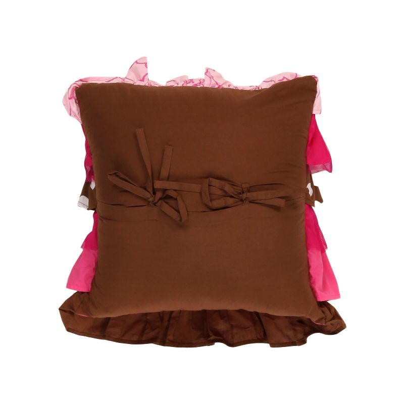 Bacati - Lady Bugs Pink/Choc Throw Pillow, 2 of 6