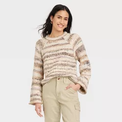 Women's Crewneck Pullover Sweater - Universal Thread™ Brown L