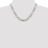 Black Bow Jewelry Men's 8.5mm Sterling Silver Flat Figaro Chain Necklace - 2 of 4