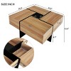 KTMBDW Coffee Table with 4 Hidden Compartment and Square Table, Extendable Sliding Dining Center Table for Living Room, Office, 31.5"x 31.5" - 3 of 4