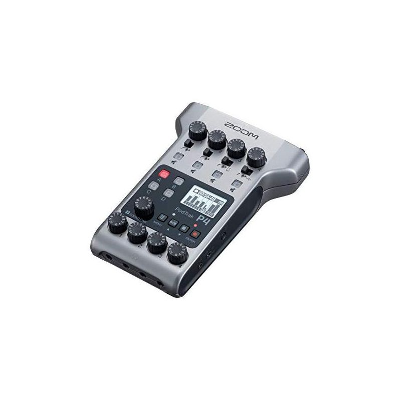 Zoom PodTrak P4 Podcast Recorder, Battery Powered, 4 Microphone Inputs, 4 Headphone Outputs, Phone Input, Sound Pads, Record to SD card, Audio Interface Mode, 2 of 8