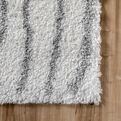 Reversible Gray Braided Shag Area Rug, 3' 3" x 5', Synthetic
