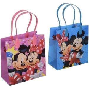 Disney Mickey and Minnie Mouse Character 12 Premium Quality Party Favor Reusable Goodie Small Gift Bags - 1 of 1