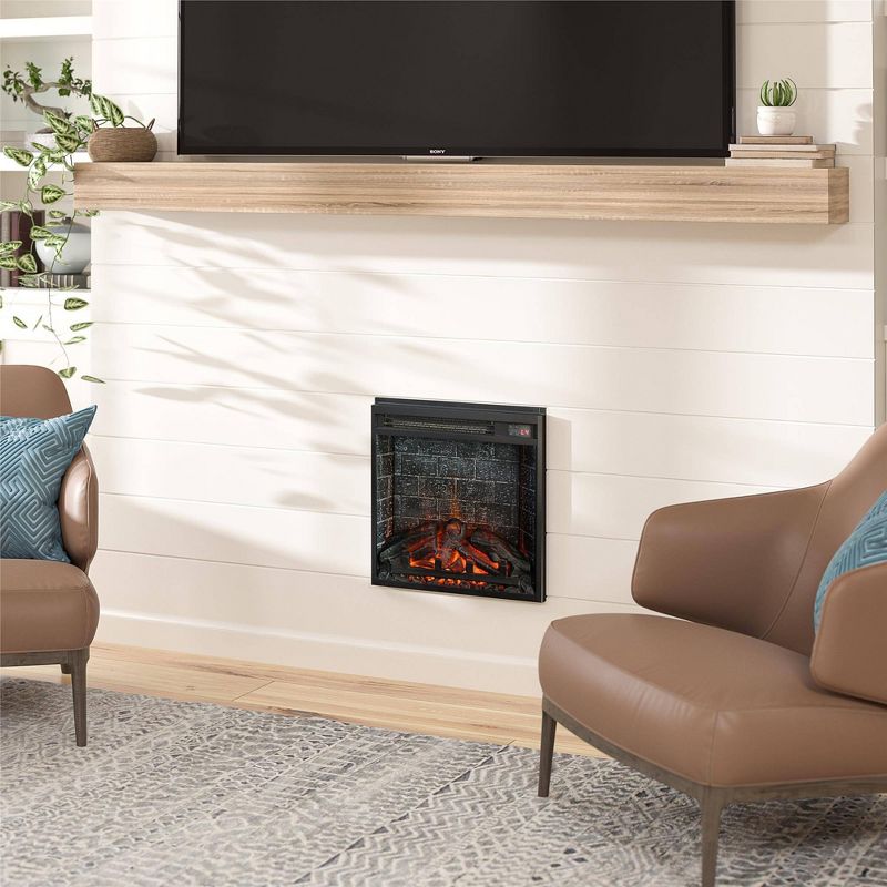 18&#34; Electric Glass Front Fireplace Insert with Remote Black - Room &#38; Joy, 4 of 8