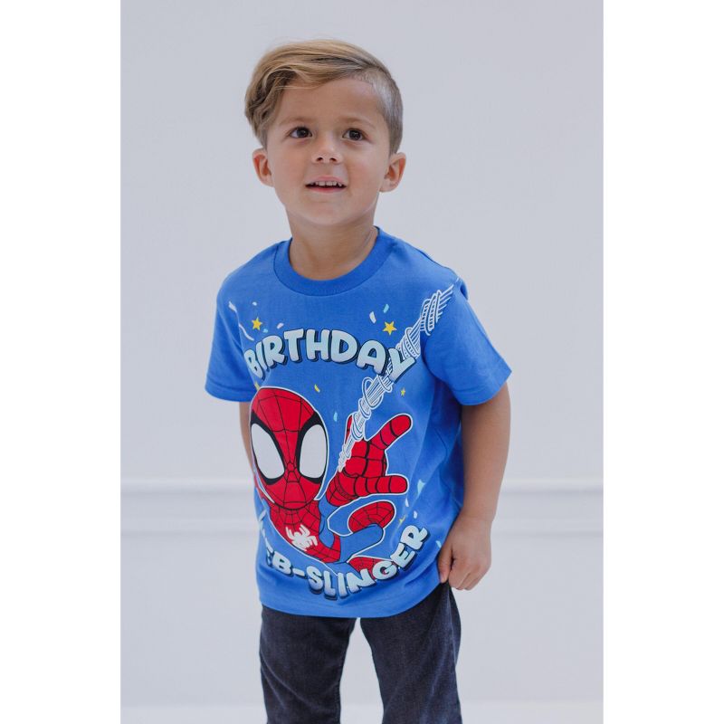 Marvel Spidey and His Amazing Friends Spider-Man Ghost-Spider Birthday Girls T-Shirt Toddler, 2 of 7