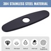WOWOW 10-Inch Curved Faucet Deck Plate – Stainless Steel Escutcheon Cover - 3 of 4